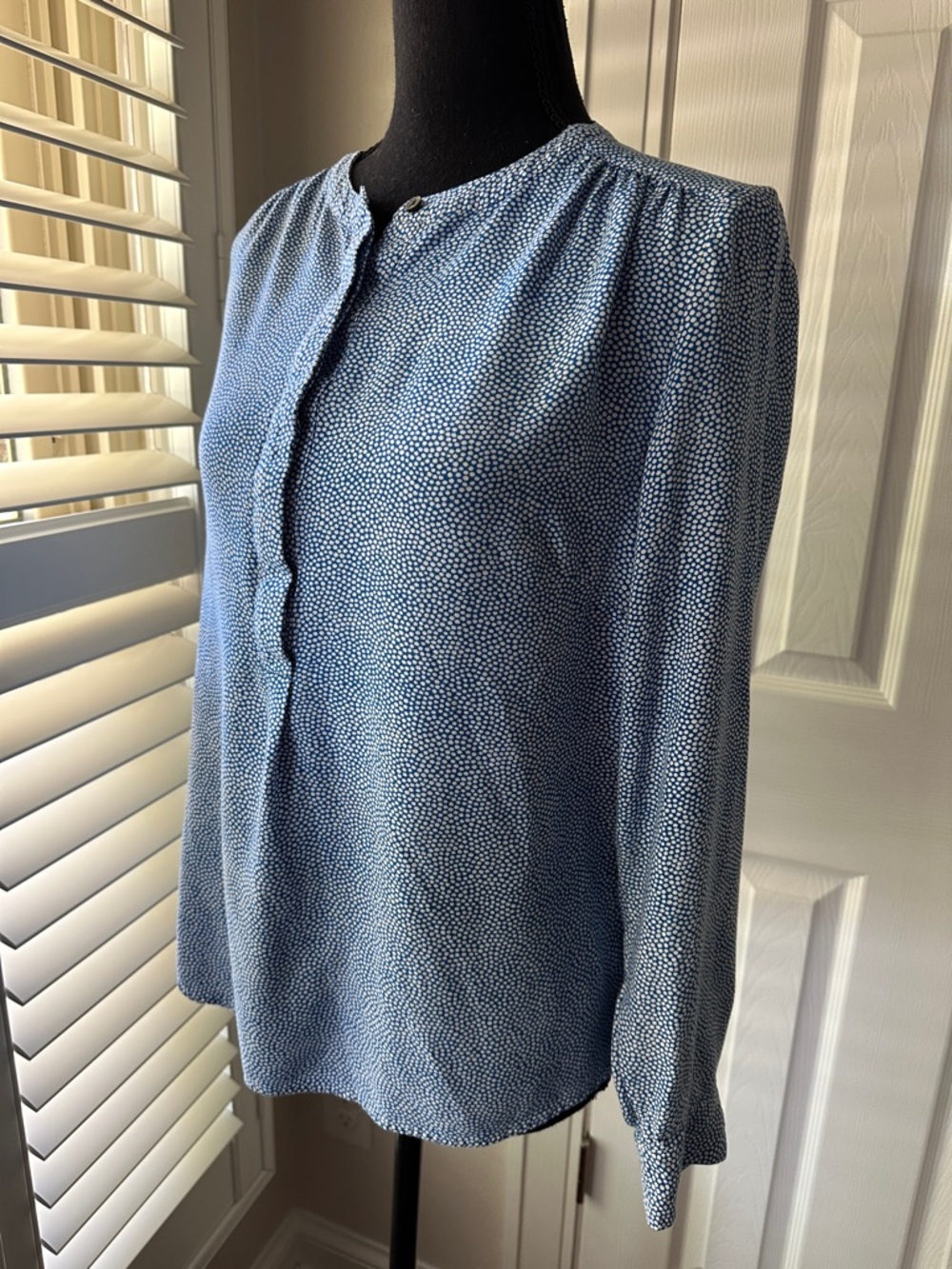 Boden Blue and White Dot Print Blouse 12